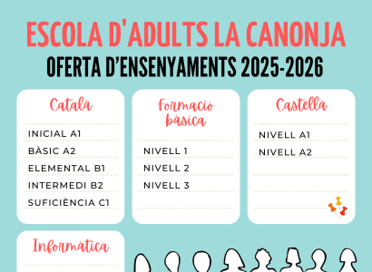  Preinscripcions a l'Escola d'Adults. Curs 2025/26