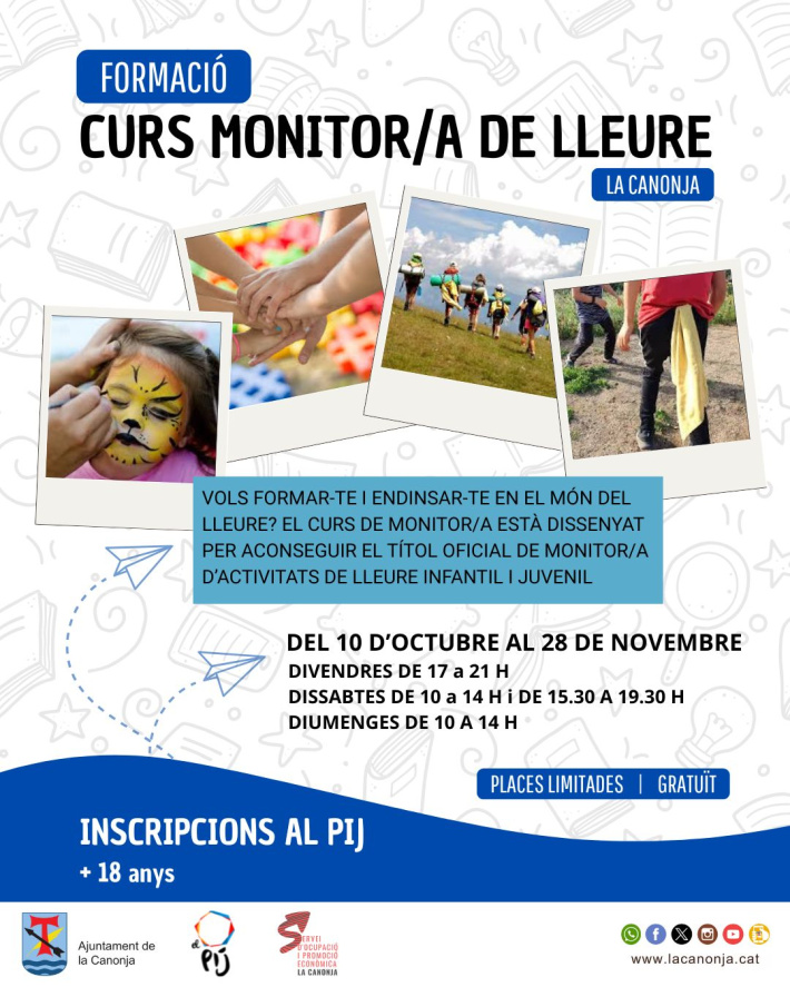 Inscripcions: Curs monitor/a de lleure (places limitades)