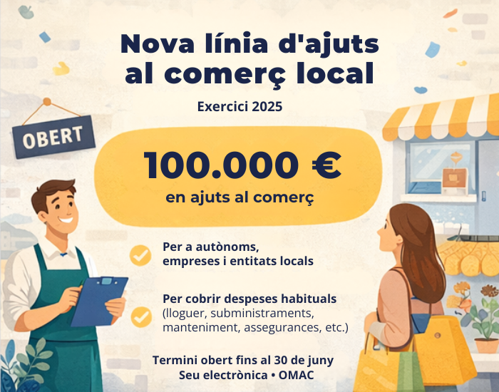 S&rsquo;obren nous ajuts municipals al comer&ccedil; local