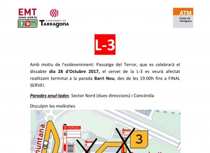 Afectacions al Bus de l'EMT amb motiu del Passatge del Terror del Sector Nord