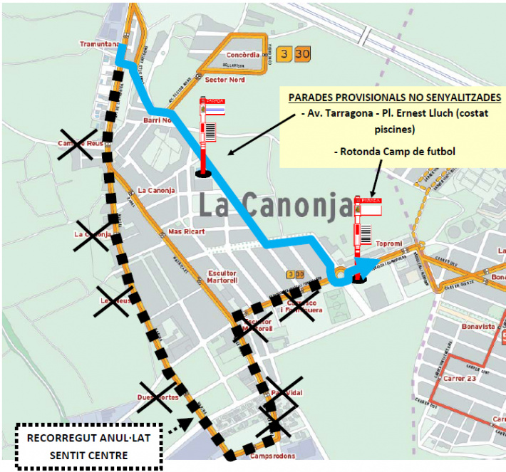 24 de setembre: Canvi del recorregut de l'autobús per tall al carrer Marina