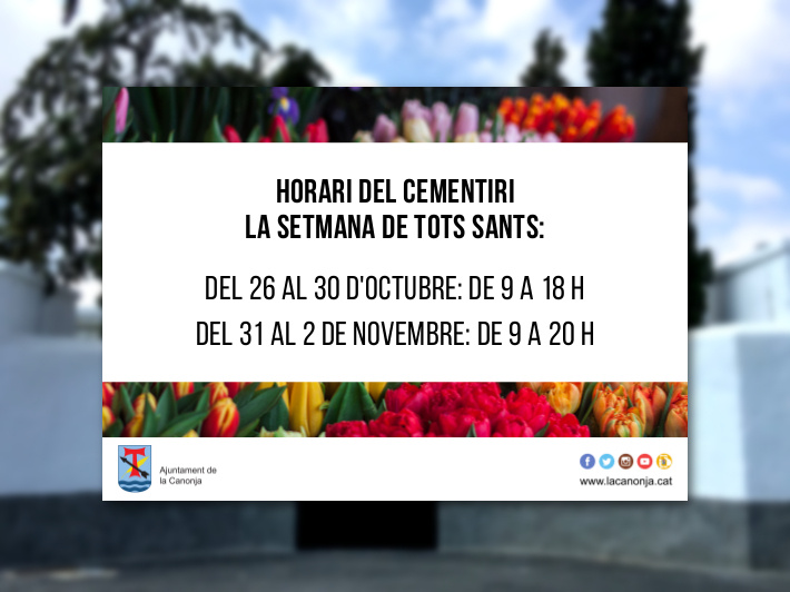 Horaris i mesures de seguretat al cementiri municipal per Tots Sants