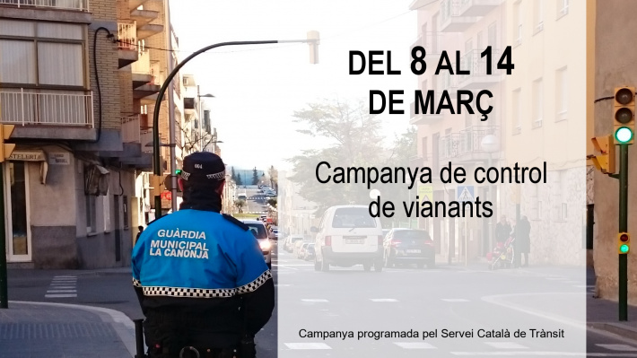 Del 8 al 14 de març: Campanya de control de vianants